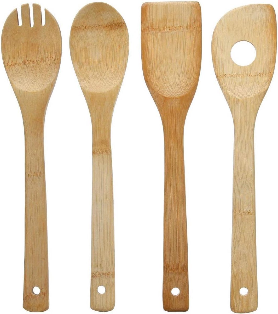 Set van 4 Keukengerei van Bamboe - Duurzaam Kookgerei
