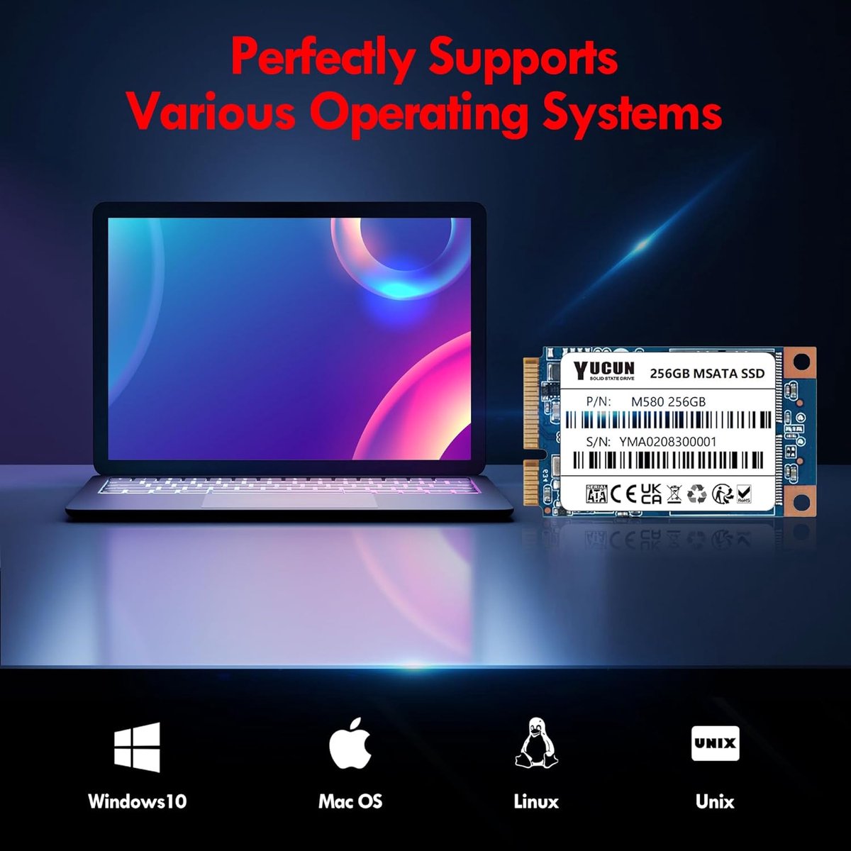 Interne SSD 256GB mSATA III - Snelle Solid State Drive voor Laptop en PC
