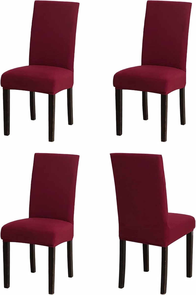 Universele Stretch Stoelhoezen Rood - Elastische, Wasbare Beschermhoezen voor Eetkamerstoelen