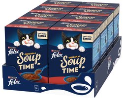 Felix Soup Vlees Selectie - Kattenvoer Natvoer - Rund Kip Lam - 48 x 48 g