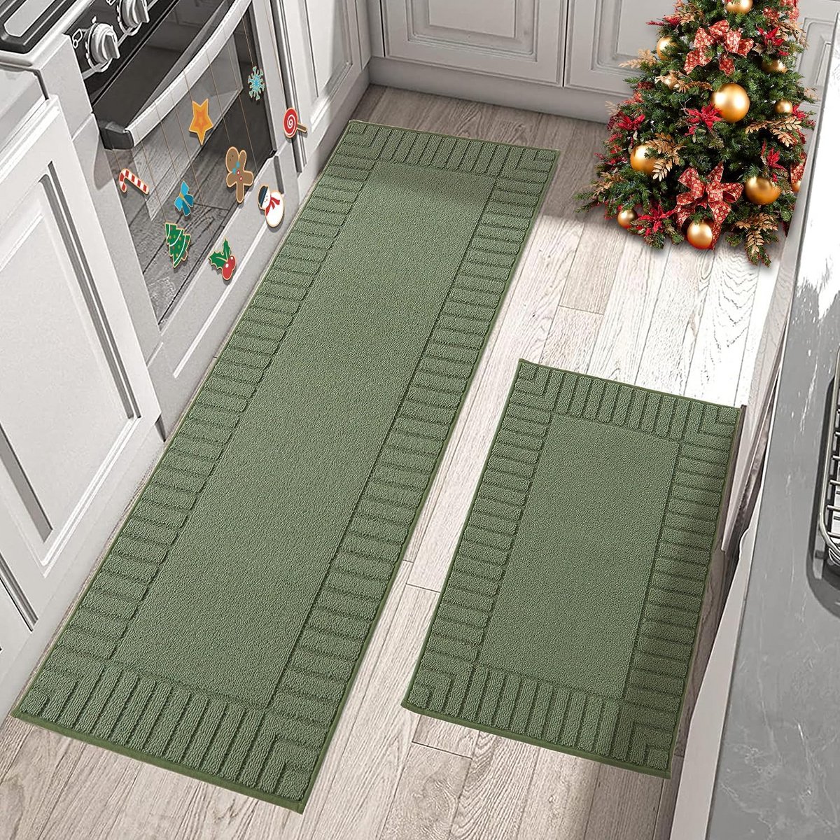 Set van 2 Antislip Keukenlopers, Wasbaar en Absorberend