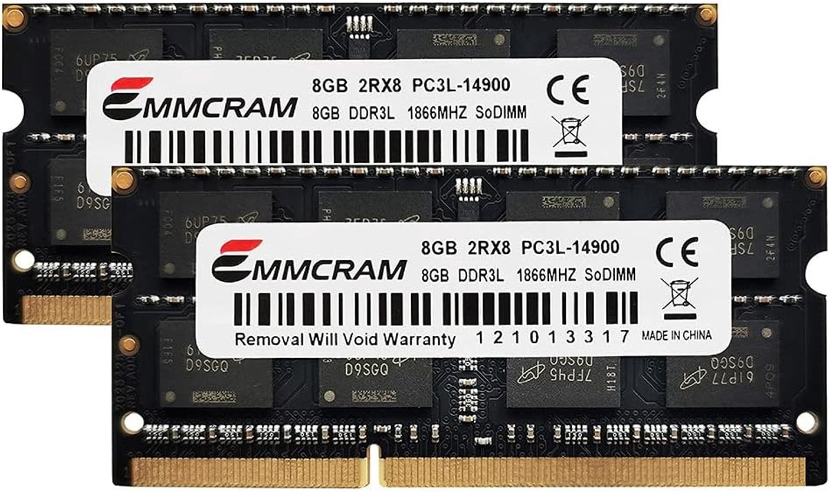 16GB (2x8GB) Laptop Geheugen DDR3L 1866MHz SODIMM - 204-Pins Werkgeheugen