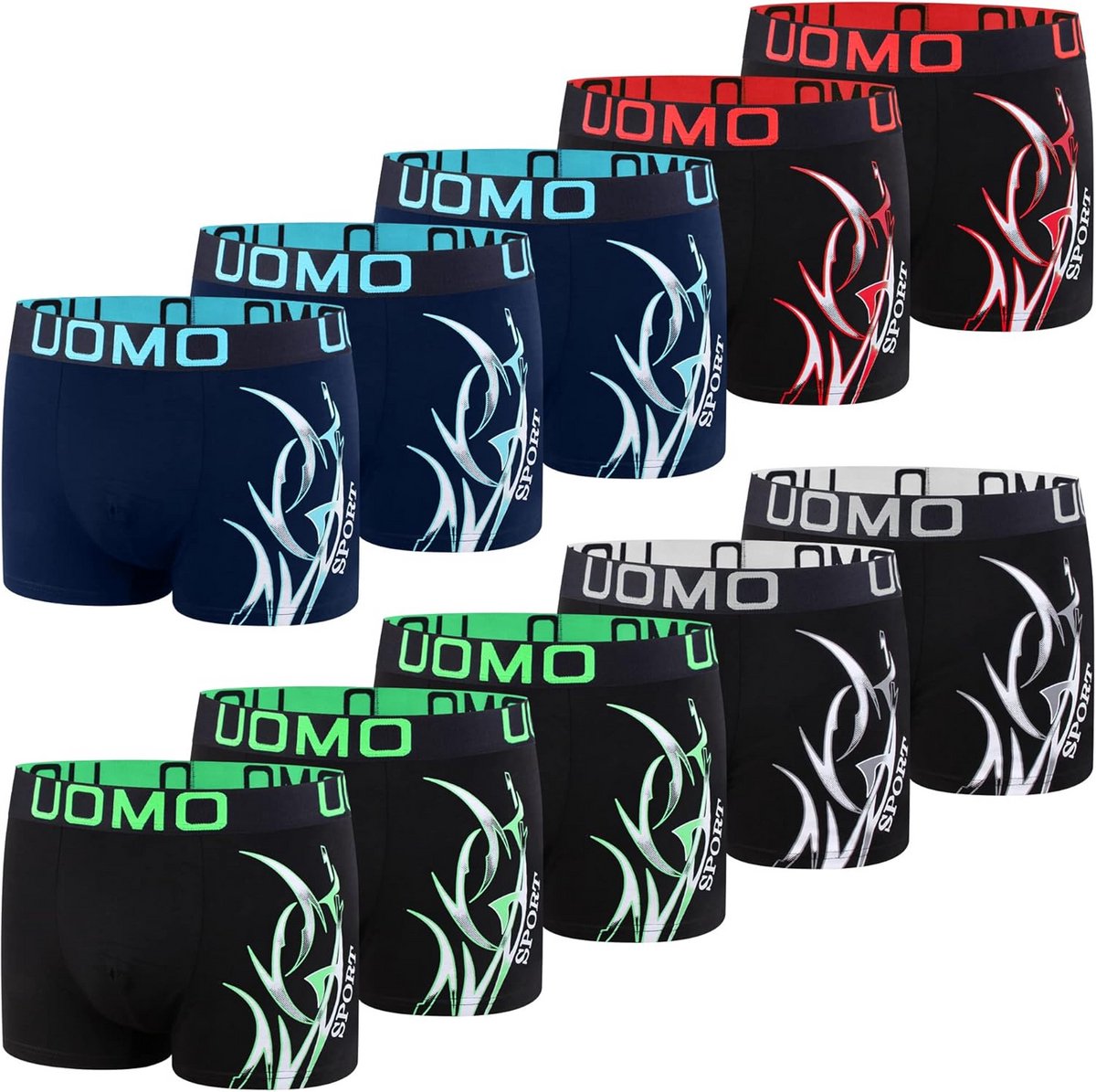 Set van 10 Heren Boxershorts Retroshorts Katoen Met Leuke Patronen