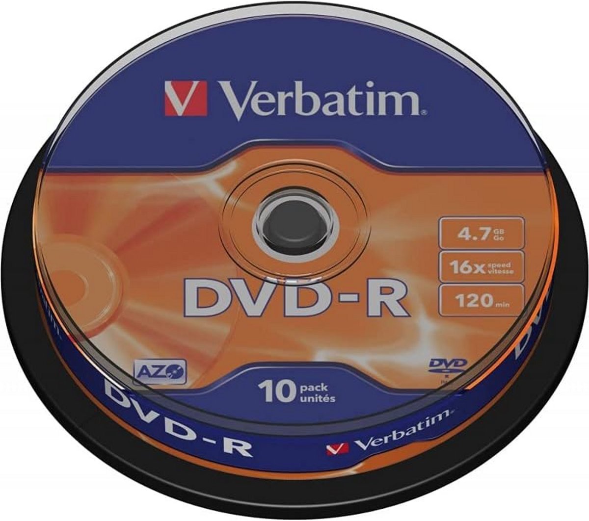 10x DVD-R Discs 4.7 GB Eenmalig Beschrijfbaar 16x Snelheid Spindelverpakking