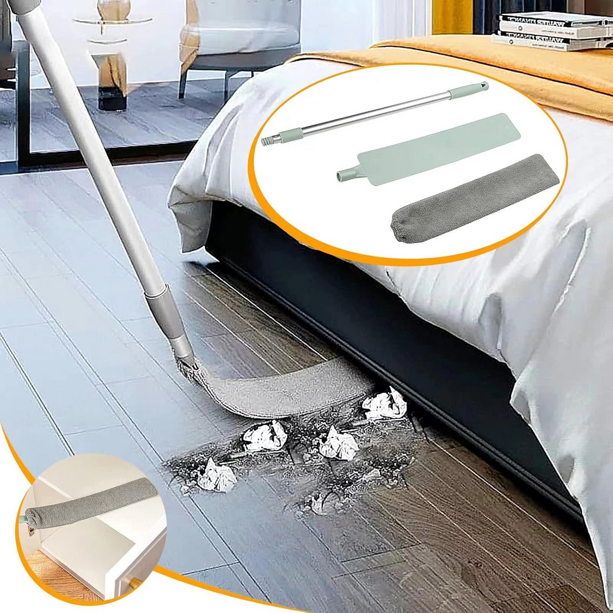 Uitrekbare Microvezel Stofdoek met Buigbare Kop en Verlengpaal