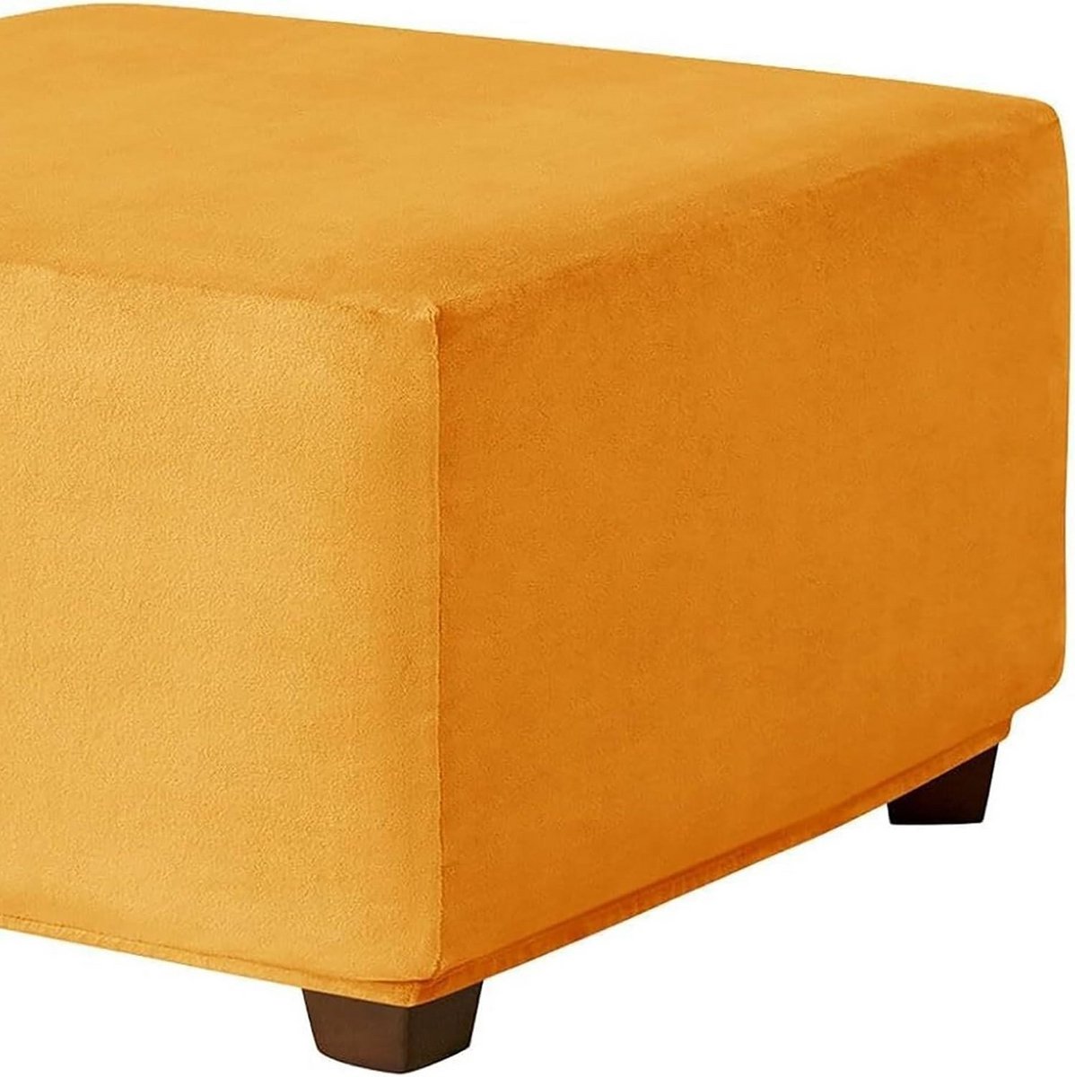 Hoes Vierkante Poef en Voetenbank (35-110 cm) - Zacht Velvet & Stretchy