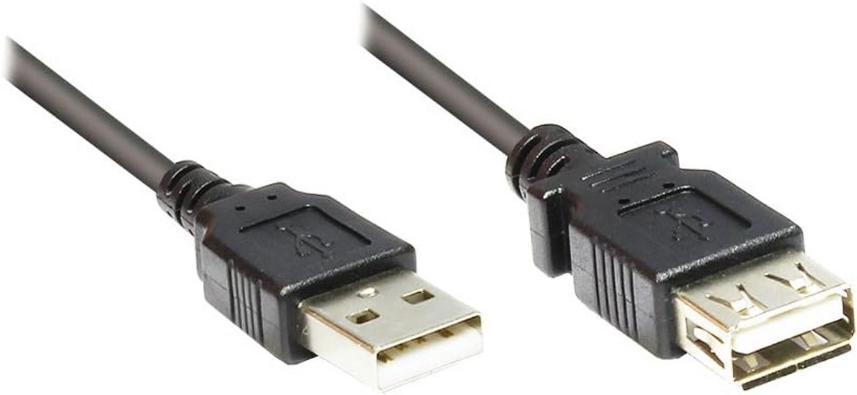 USB 2.0 Verlengkabel A Male naar A Female 0,3 Meter Zwart - Hoge Snelheid