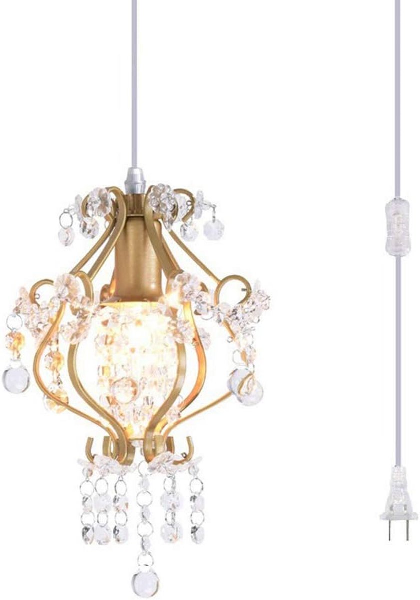Hanglamp Glas Goud - Stijlvolle Plafondlamp voor Woonkamer en Eetkamer
