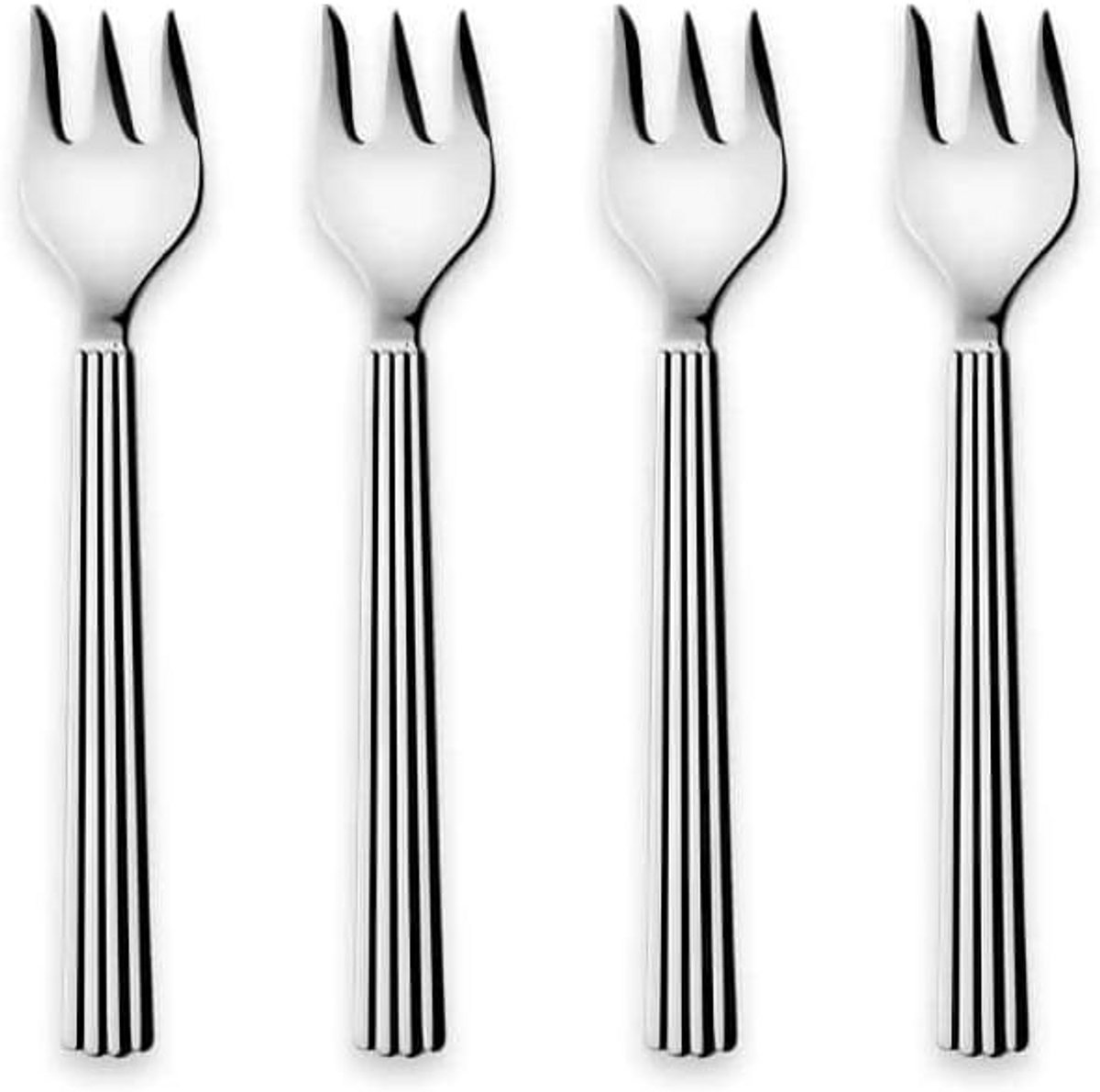 Set van 4 Taartvorkjes Cadeaubox - Tijdloos Scandinavisch Design RVS