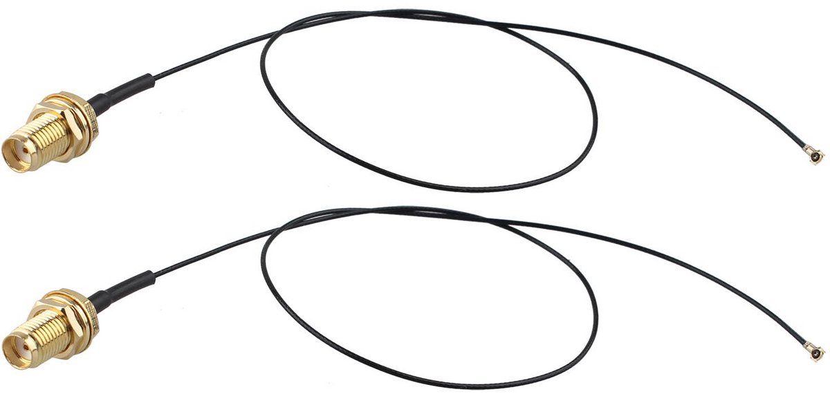 2x U.FL IPX naar SMA Vrouwelijke Antennekabel Adapter 30cm voor WiFi Kaart Router
