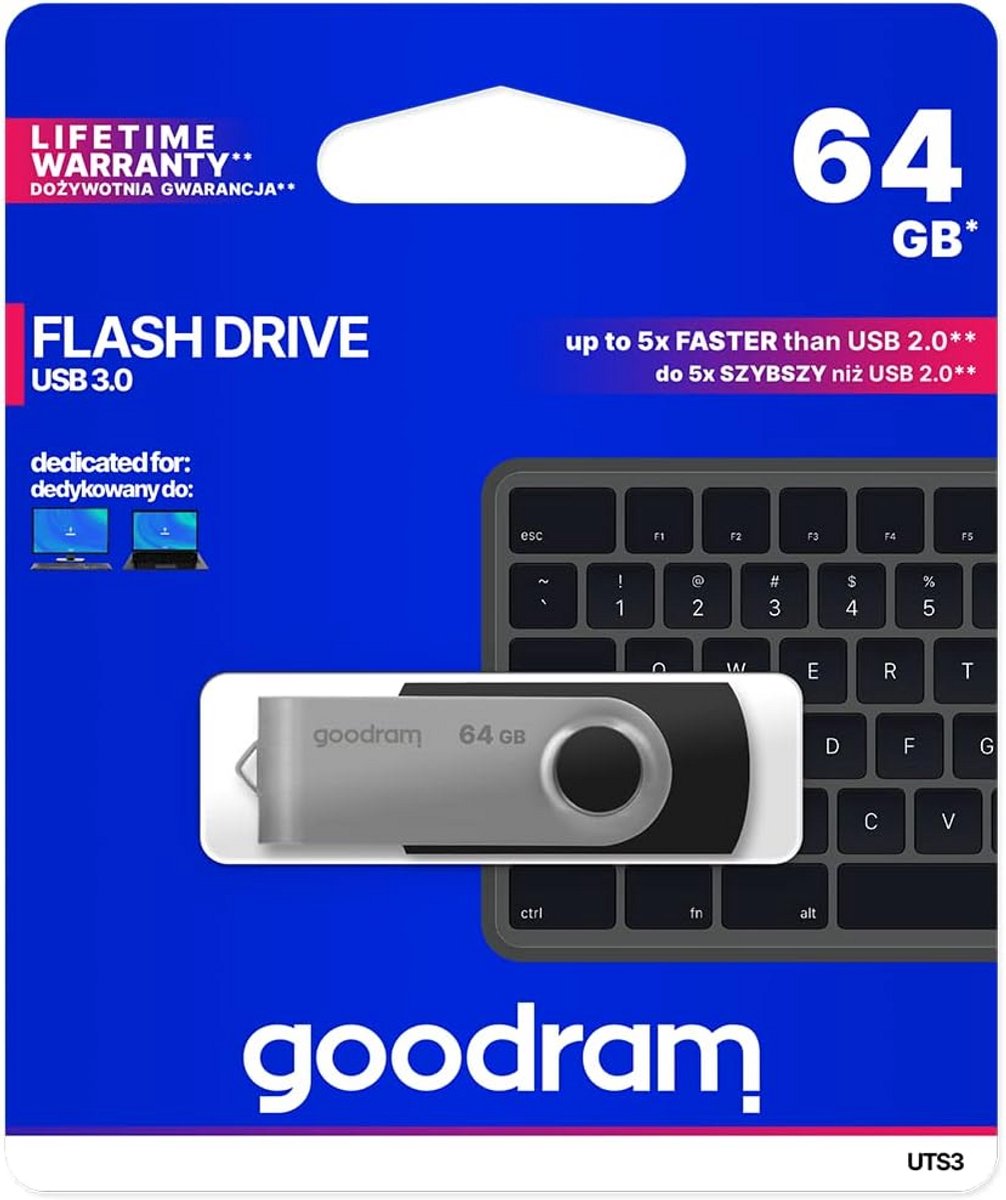 USB 3.0 Geheugenstick 64GB Hoge Snelheid Zwart