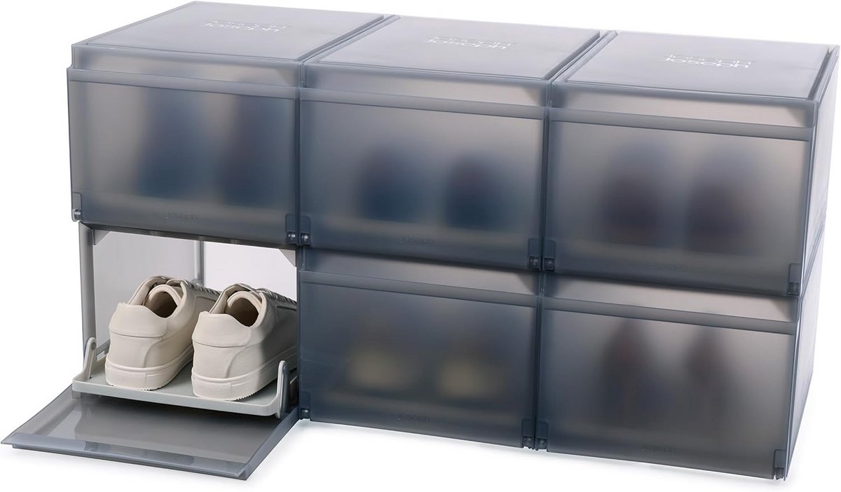 Set van 6 Premium Schoenopbergdozen met Uitschuiflade en Ventilatie
