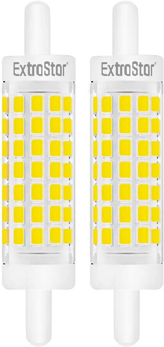 LED Lamp Dubbele Pijlvormige Staaf 5W R7S 78mm Koud Wit 6500K Vervangt 40W (2 Stuks)