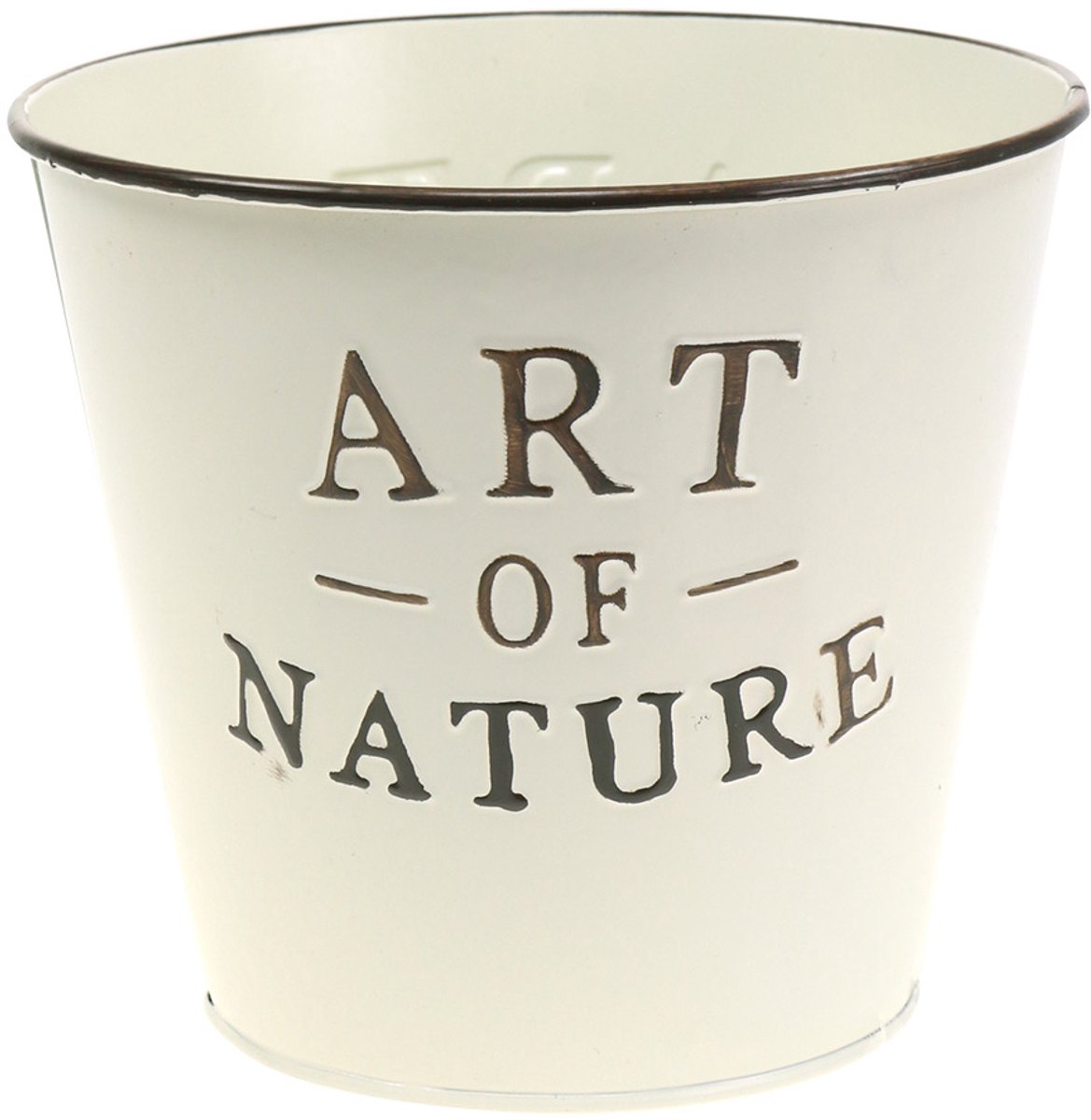 Bloempot zink creme Ø15cm H13.5cm