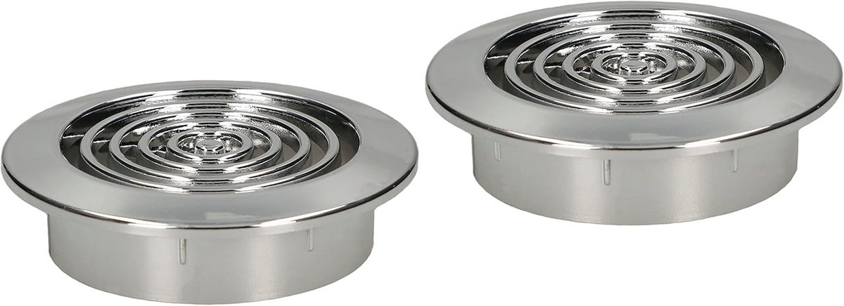 Rond Ventilatie Rooster met Insectenhor Chroom Diameter 45 mm
