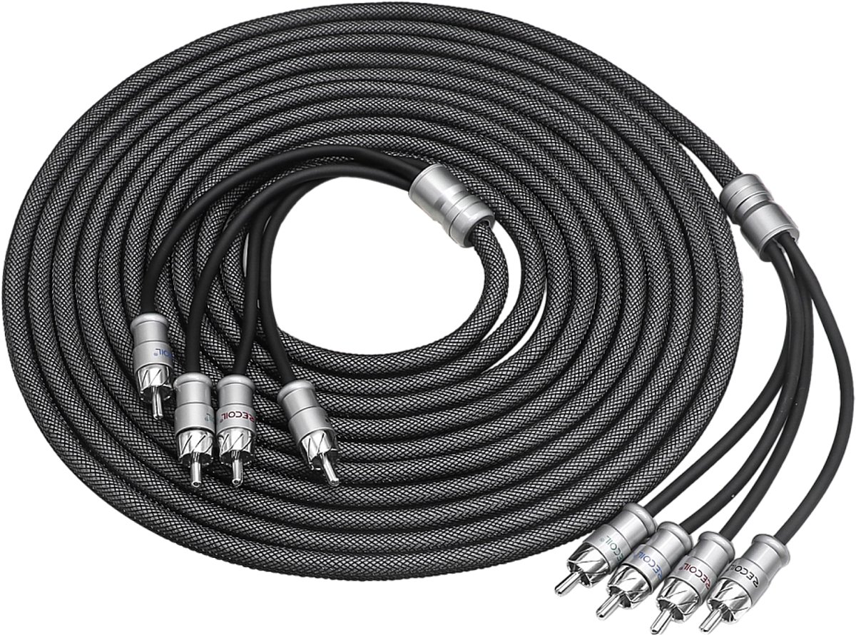 Recoil Echo Max Premium OFC RCA Cinch Cable 4 kanaals 510cm / HQ Tulpkabel
