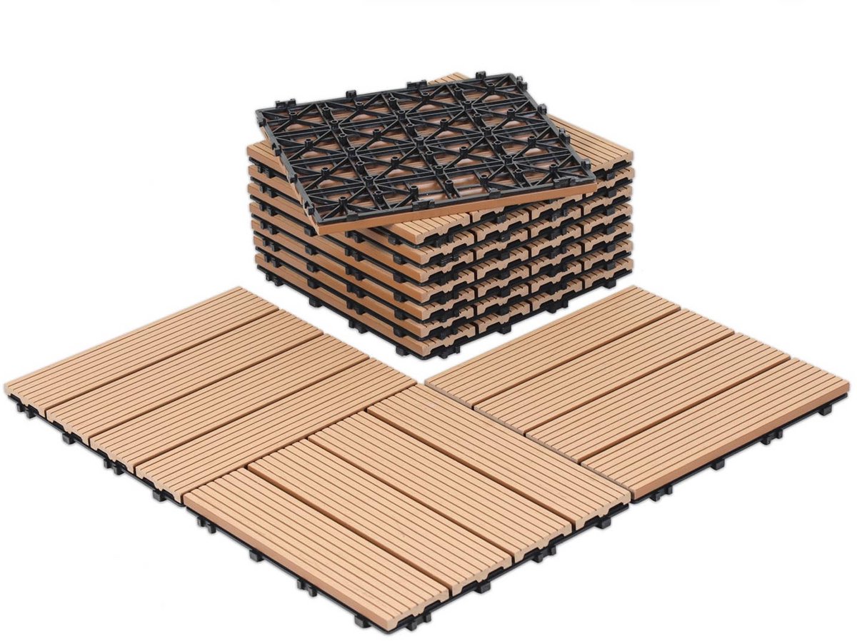 55 Stuks WPC Terrastegels Kliksysteem 30x30 cm Waterdichte Balkontegels Tuintegels