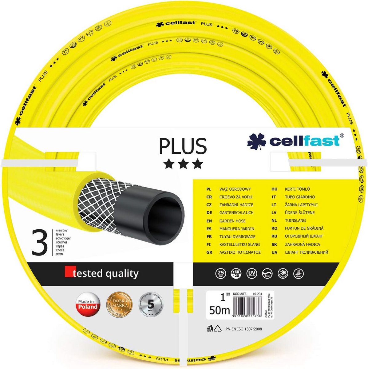 Flexibele Tuinslang 50 Meter 1 Inch Geel