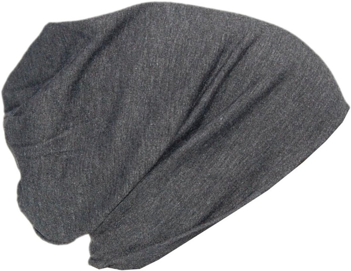 Slouchy Zomer Beanie Antraciet Katoen Dunne Hoed Maat OS