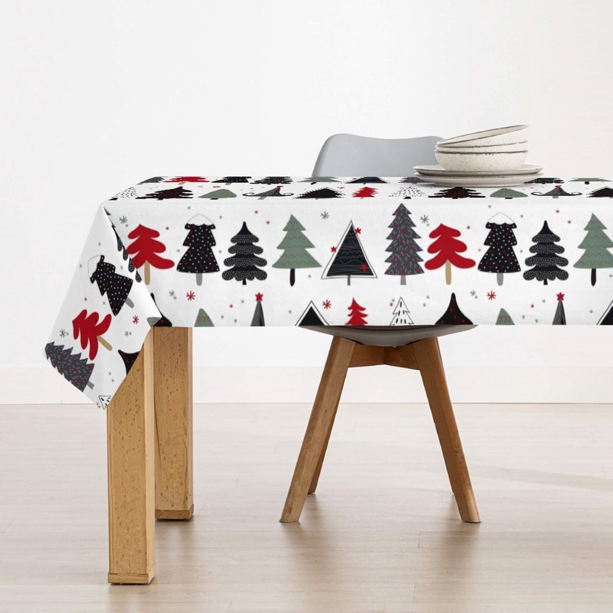 XL Kerst Tafelkleed 180x250 cm Katoen Harsgecoat Vuilafstotend Kerstmis