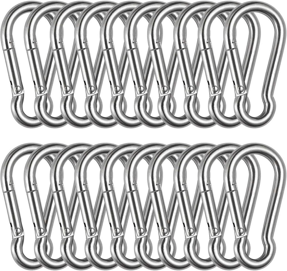 Set van 12 Grote Karabijnhaken - Sterke Sleutelhangers voor Kamperen en Buitenactiviteiten
