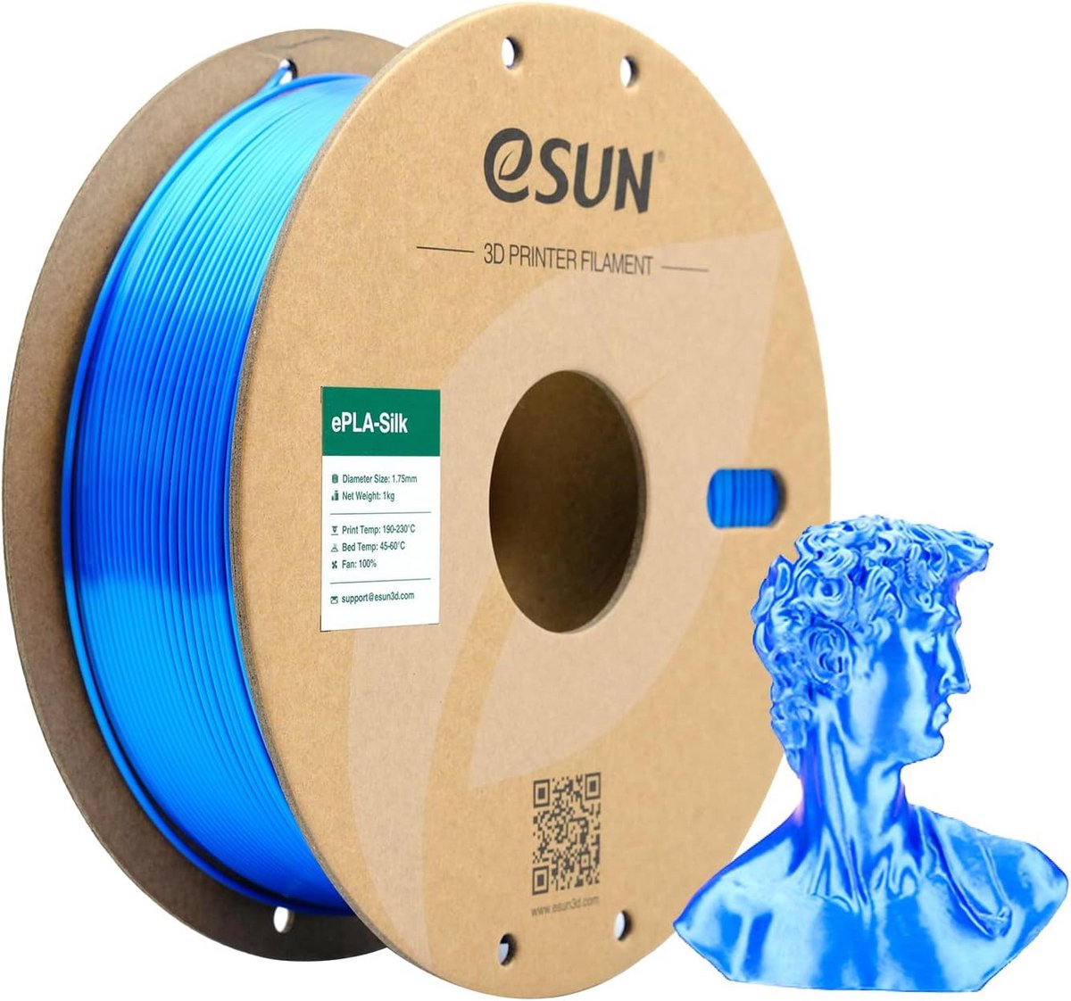 Zijde PLA Filament 1,75 mm voor 3D Printer, Zijdeachtig Glanzend, 1kg Spoel
