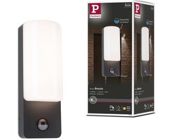 Paulmann LED-wandarmatuur voor buiten Bonnie Schemergestuurde bewegingsmelder (IR) IP44 93 × 263 mm 3000K 8,5W 560lm 230V Antraciet Aluminium