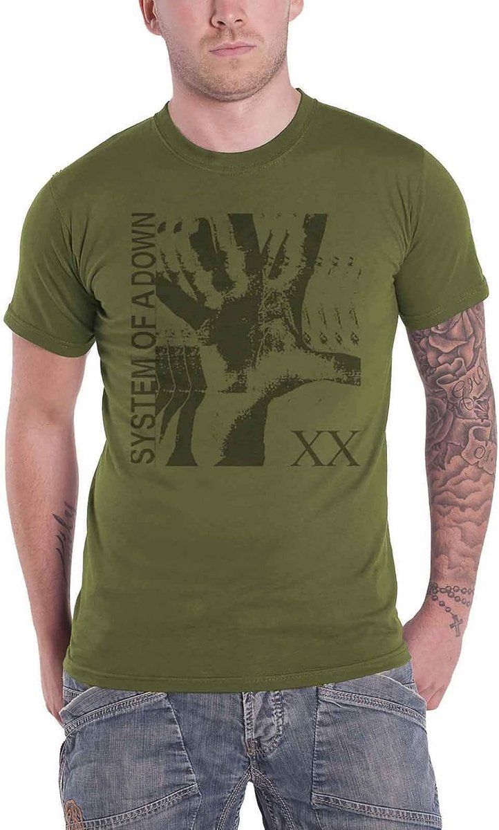 Band T-Shirt Intoxicated Logo Groen Unisex Katoen - Rock Merch