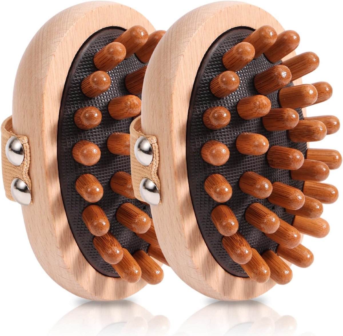 2 Stuks Houten Lichaamsmassageborstel voor Drukpuntmassage en Spierpijnverlichting