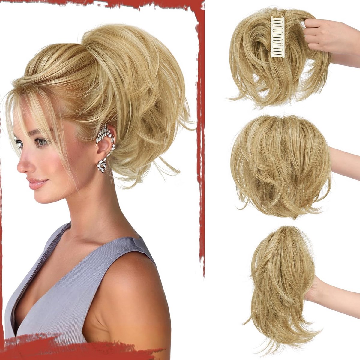 Korte Paardenstaart Haarverlenging met Clip en Flexibele Draad voor Dames