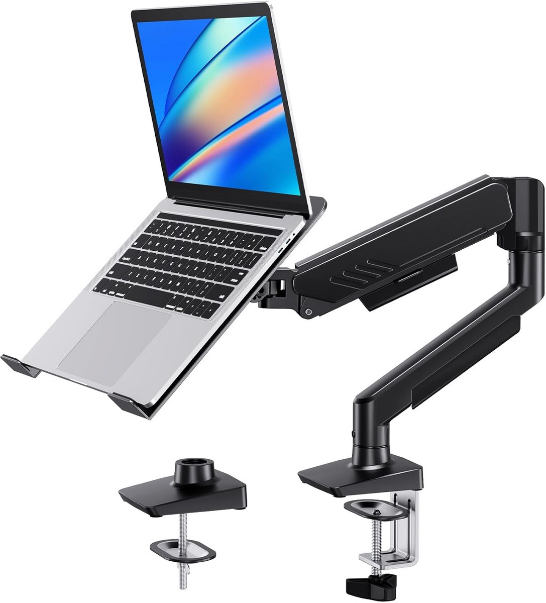 Verstelbare Monitorarm en Laptopstandaard voor Bureau - Geschikt voor 13-34 Inch Schermen en 17 Inch Laptops