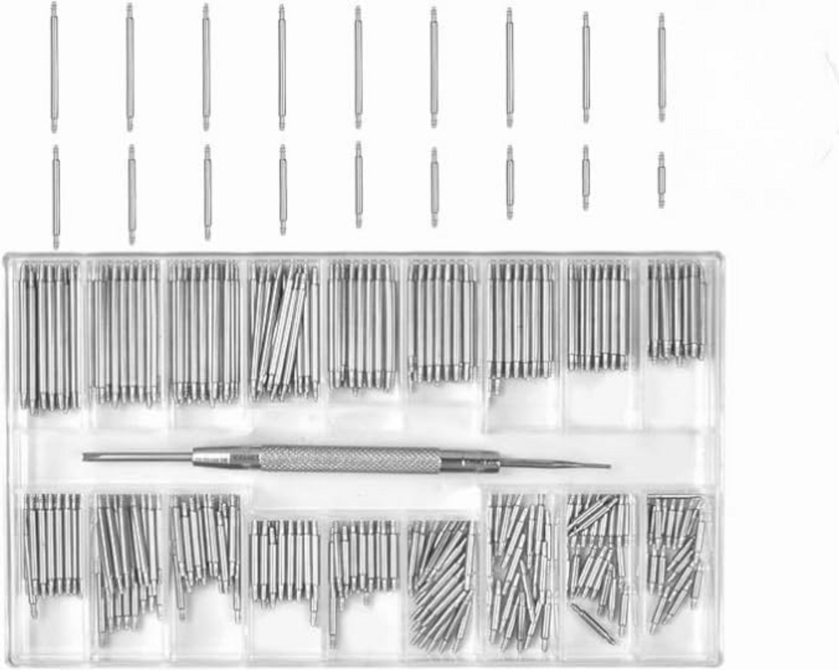 270 Stuks Horlogereparatieset: Veren, Pinnen en Gereedschap voor Horlogebandjes