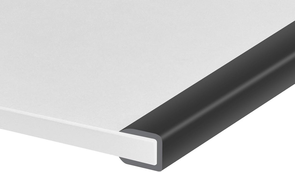Zelfklevende U-Profiel Randbescherming Rubber voor Glas en Hout 3 Meter Zwart