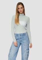 QS - female - gestructureerd mesh-shirt met opstaande kraag