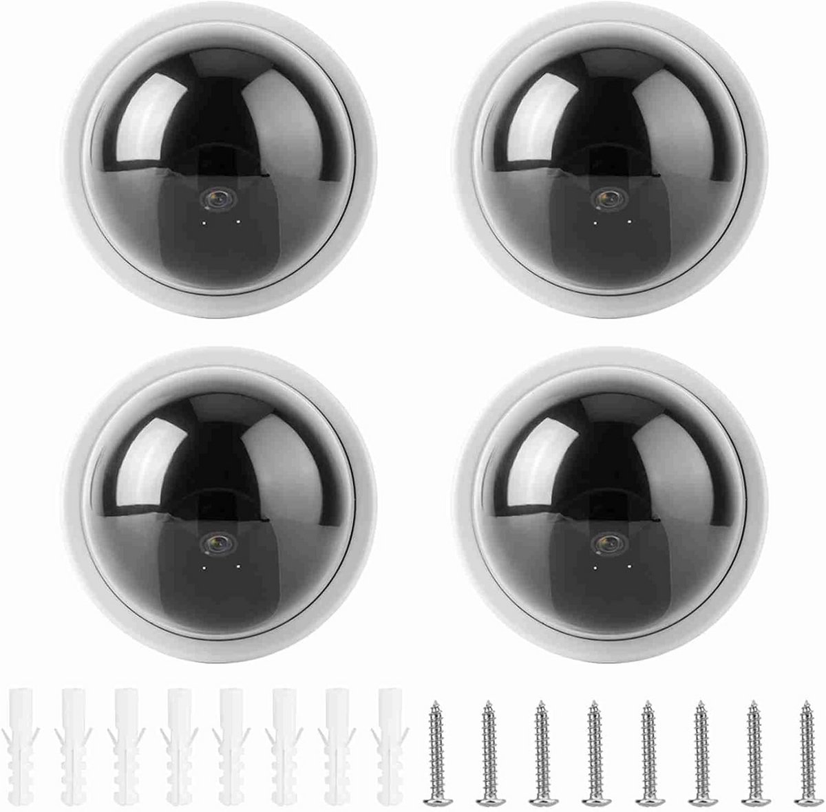 Set van 4 Valse Dome Beveiligingscamera's met Knipperende LED