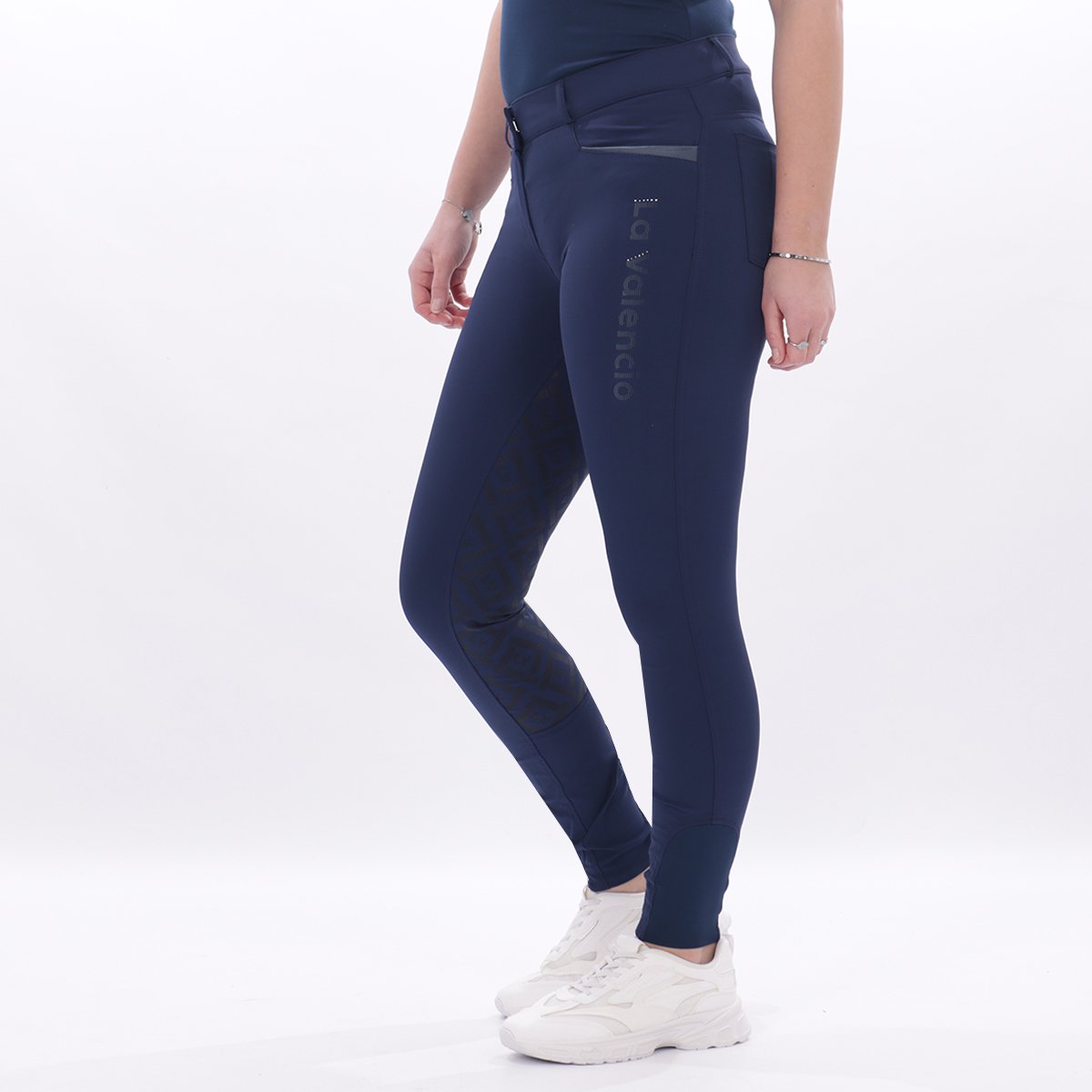 La Valencio Paardrijbroek La Valencio Lvxenia Full Grip Donkerblauw - 40