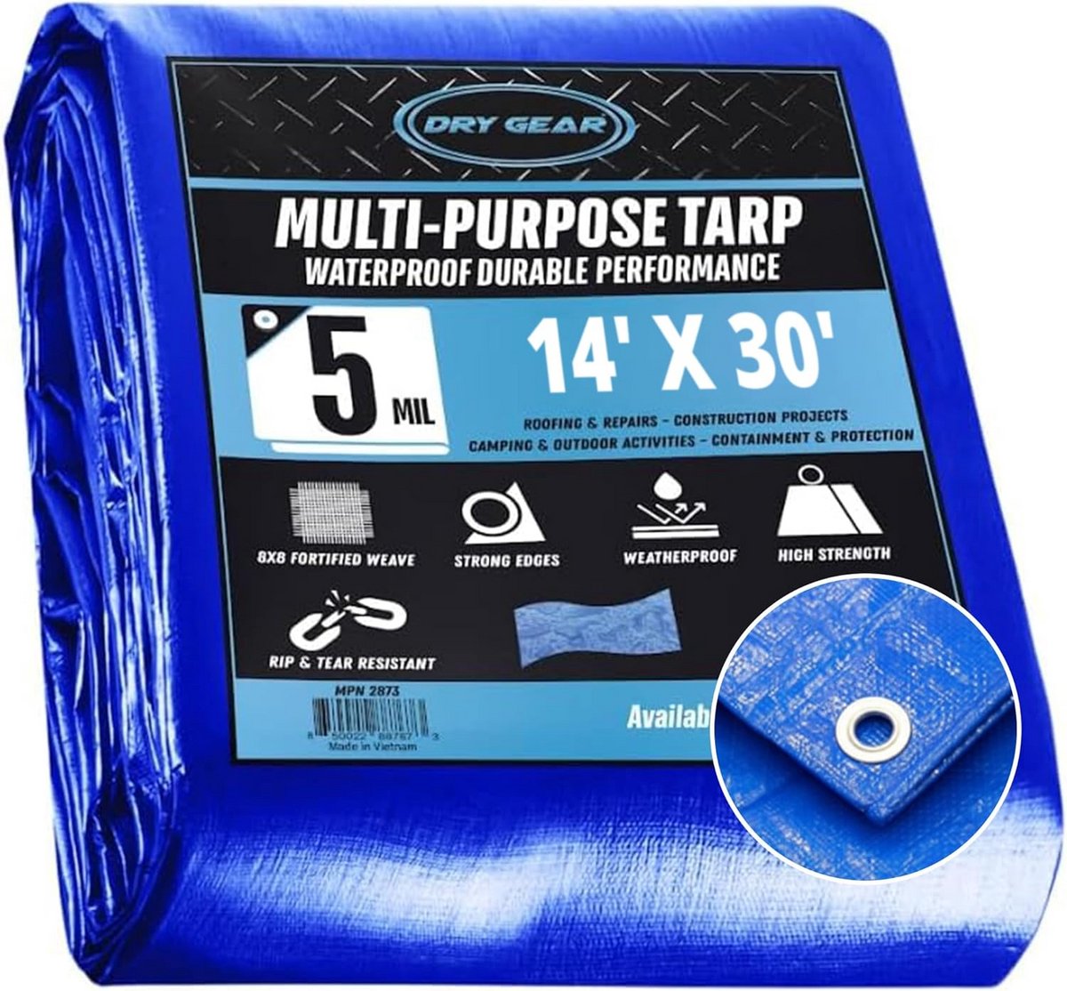 Extra Sterk & Waterdicht Zeil 14 x 30 Voet (4.2m x 9.1m) - All-Purpose Afdekzeil