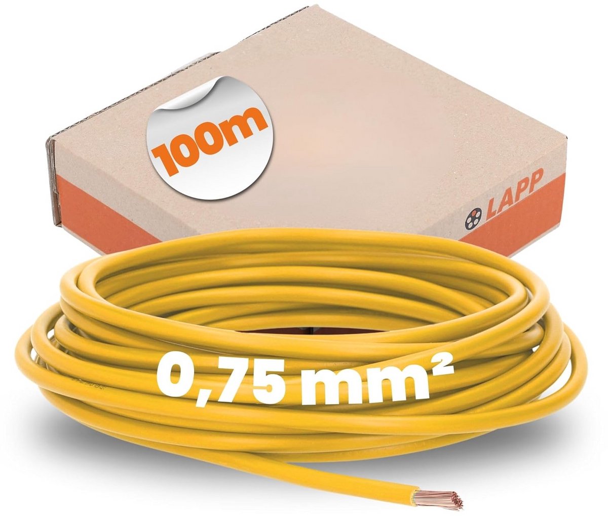 H05V-K Installatiedraad 0,75 mm² Geel - 100 Meter Flexibele Enkeladerige Koperkabel