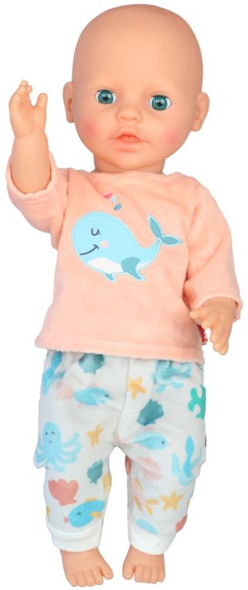 Poppenjurk Pyjama Roze Walvis, 35-45 cm van Heless — afbeelding 2