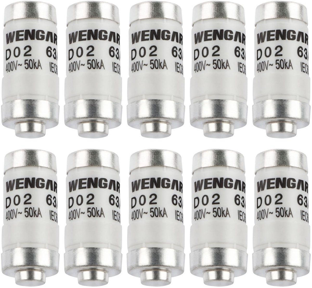 Keramische Spiraalzekeringen D02 E18 10 Stuks - Snelle Werking voor Huishoudelijke en Industriële Elektrische Apparatuur