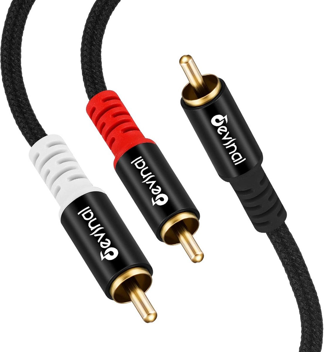 RCA Y-Kabel Phono Splitter 1 Mannelijk naar 2 Mannelijke Subwoofer Adapter Verguld