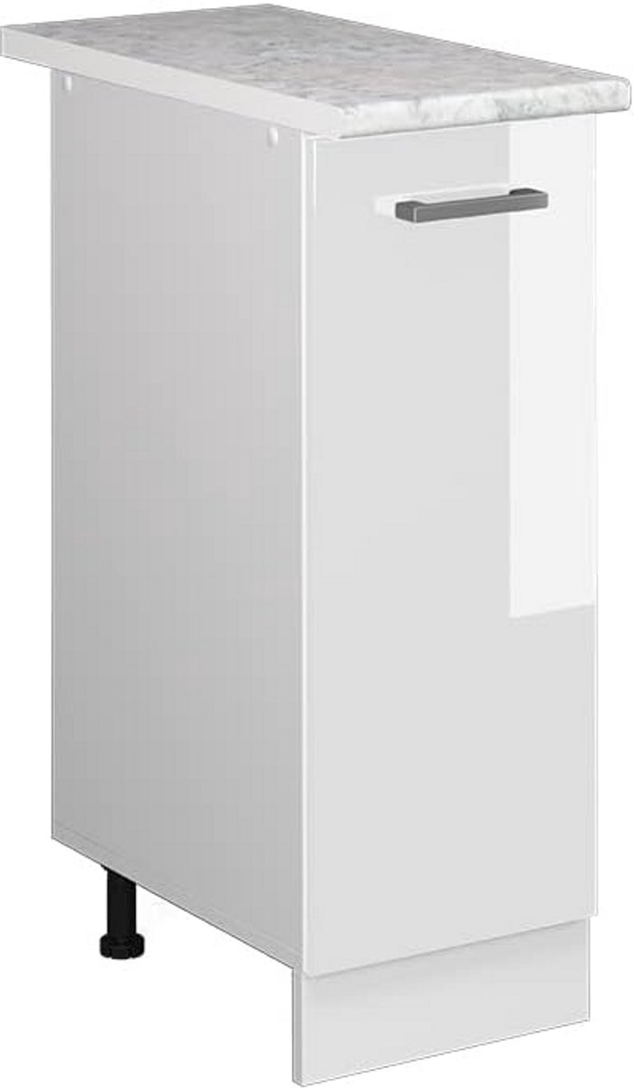 Ladeonderkast Keuken 30 cm Wit Hoogglans met Werkblad