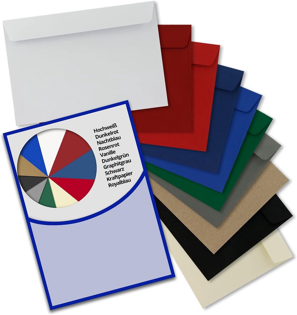 1000 C5 Enveloppen Kleurenmix - 16,2 x 22,9 cm - Zonder Venster met Kleefrand voor Luxe Kaarten