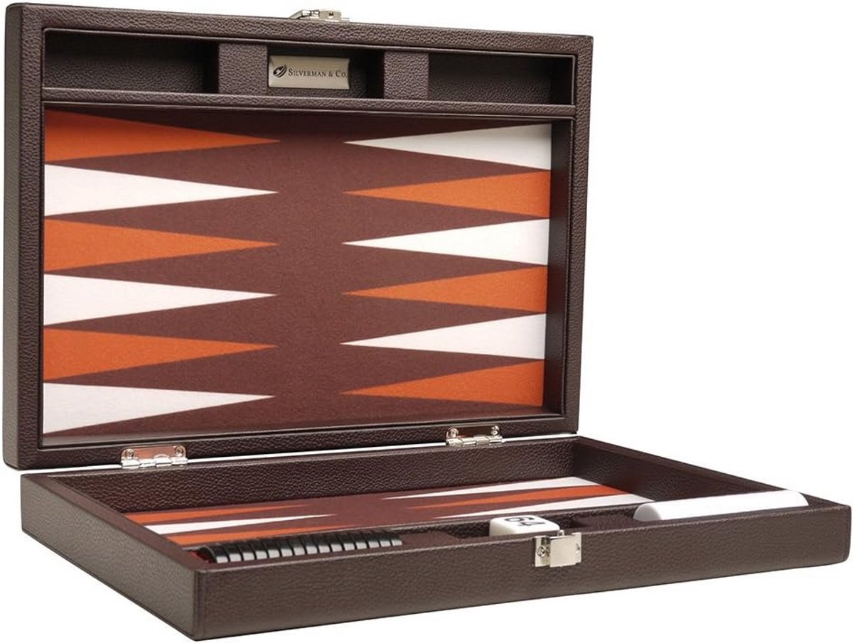 Premium Reis Backgammon Set 13 Inch - Luxe Donkerbruin Speelbord