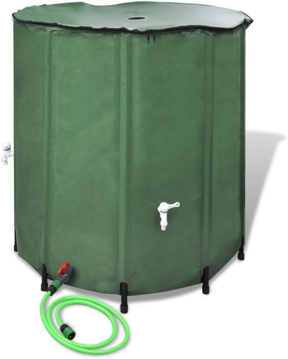 Inklapbare Regenton 250 Liter Groen PVC Met Kraan en Slang