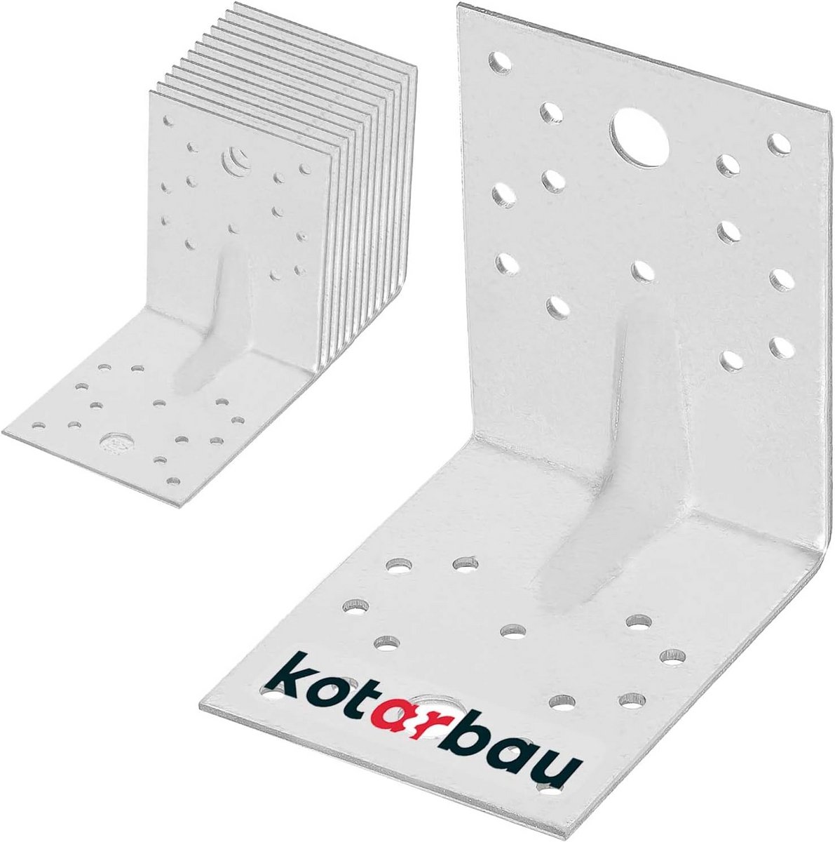 12 Stuks Verzinkte Hoekverbinder 100x100x80 mm voor Houtconstructies