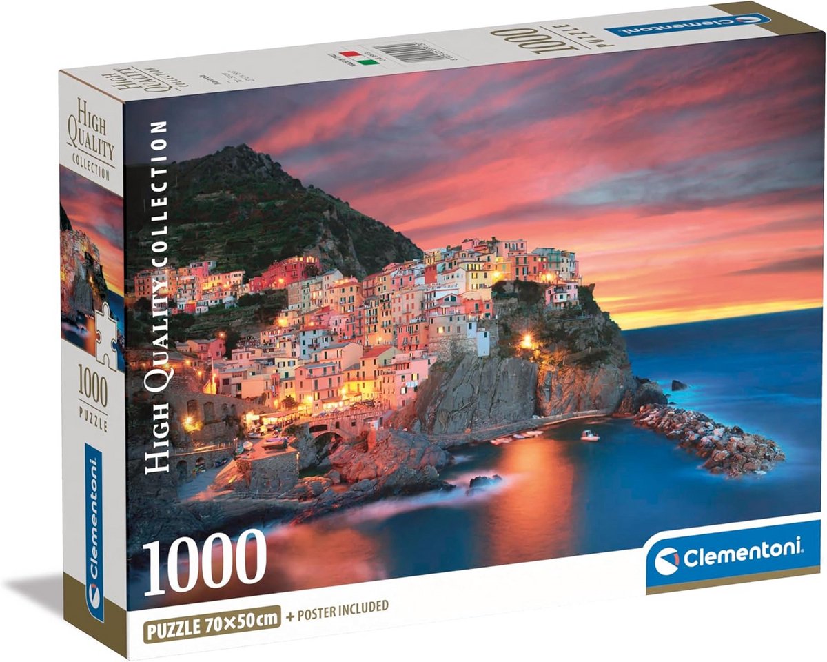 Puzzel 1000 Stukjes - Majestueus Uitzicht op Manarola, Italië