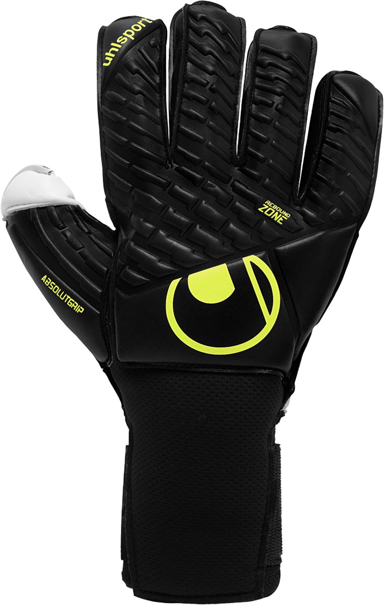 Uhlsport FM Absolutgrip Flex Frame Carbon Black Fluo Yellow Keepershandschoenen - Maat 8