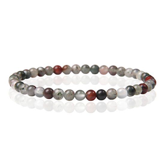 Bracelet Memphis Natuursteen - 4 mm Bloodstone - 23 cm
