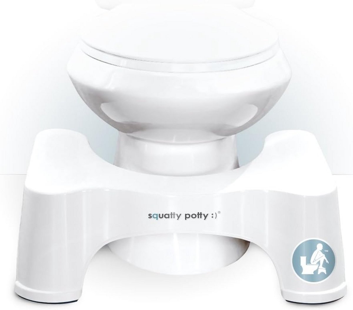 Toiletkruk voor natuurlijke hurkhouding toiletverhoger 9 inch wit